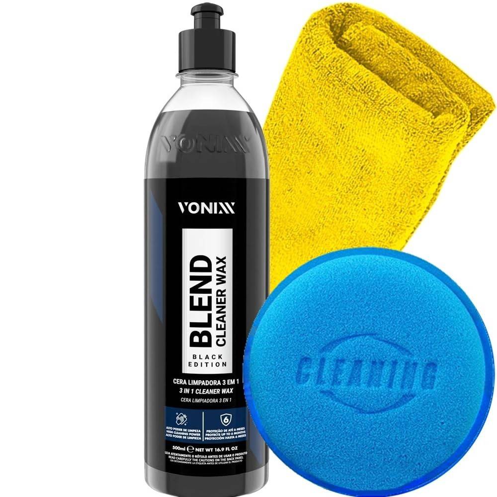 Kit Automotivo Blend Cleaner Wax Black Edition 500ml + Acessórios - Vonixx, Karbox