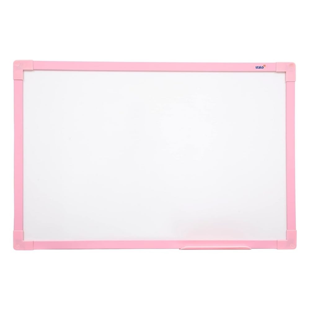 Quadro Branco com Moldura Rosa Soft - 60x40 cm | STALO UV com MDF Revestido