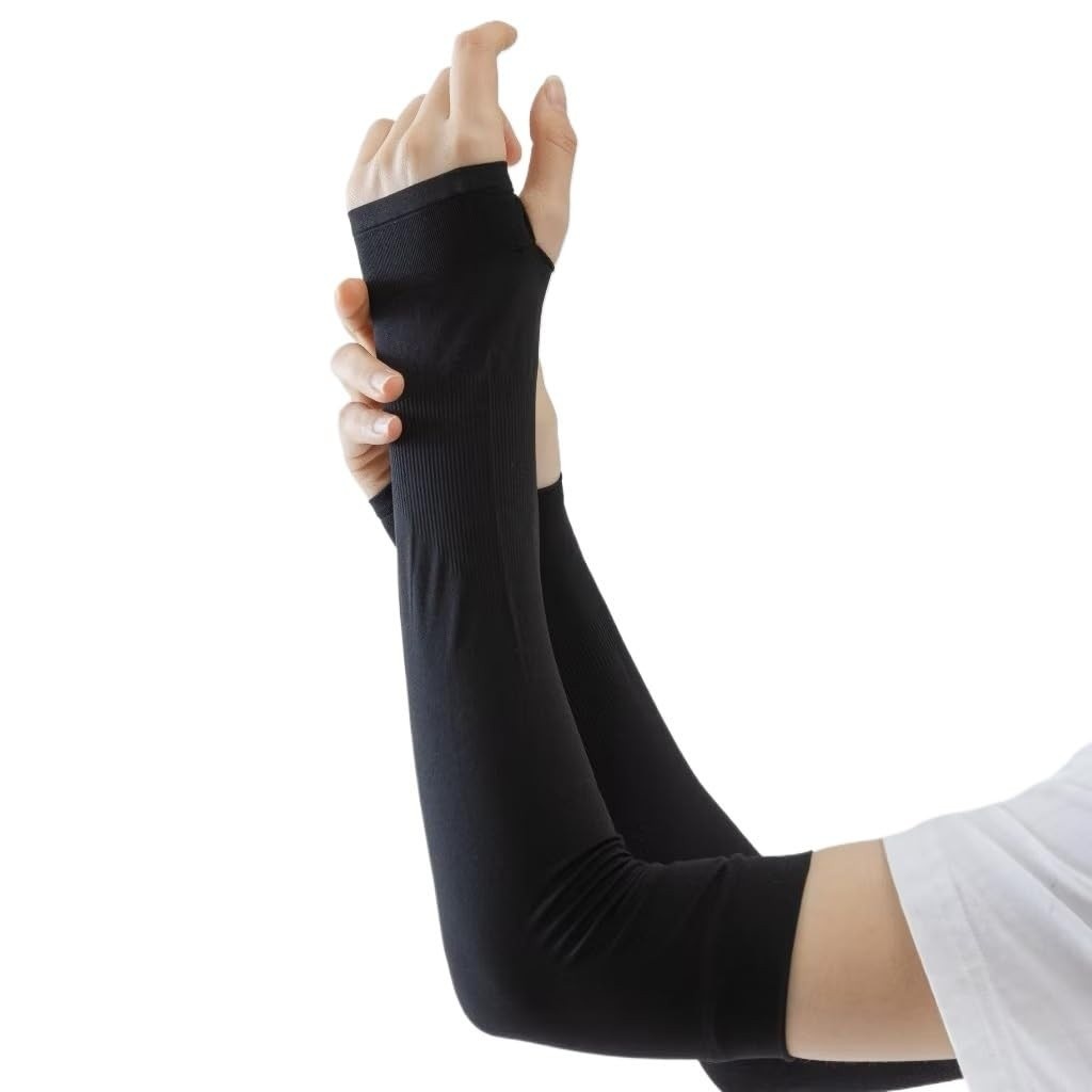 Mangas de proteção solar com cobertura para os dedos, leves e respiráveis, adequadas para ciclismo e motociclismo, unissex.