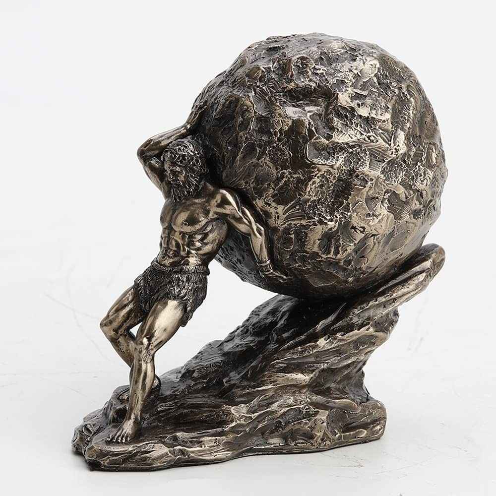Veronese Design - Estatueta Colecionável de Sísifo em Bronze Fundido a Frio - 11cm