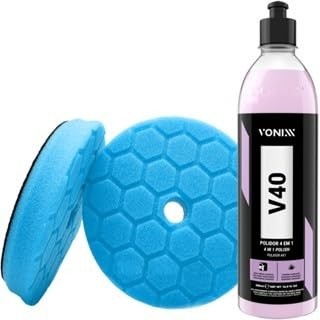 Kit Estética V40 500ml Vonixx + Boina de Espuma Colmeia 5" LeadMax - Polimento Profissional
