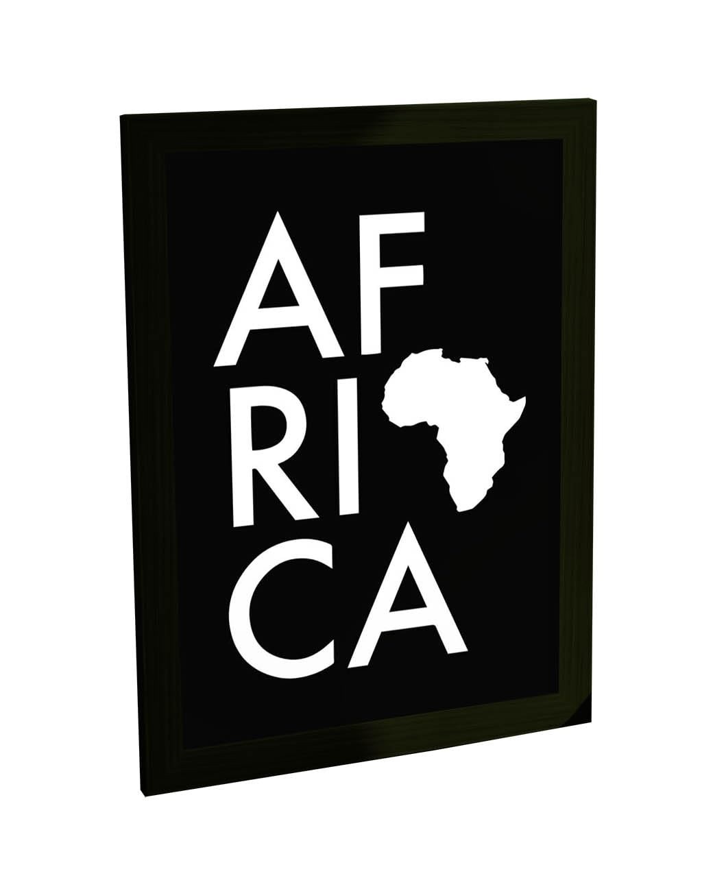 Quadro Decorativo África - Mapa do Continente Africano em Alta Definição com Moldura