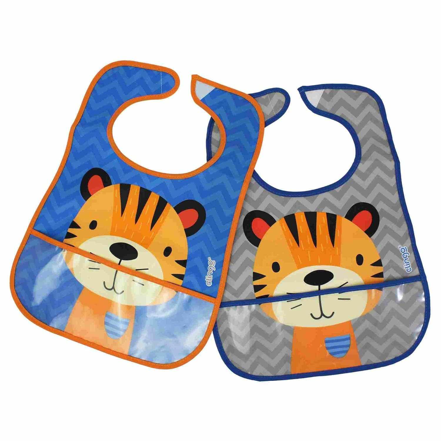 Babador Impermeável com Bolso Tigre - Proteção e Estilo para Bebês