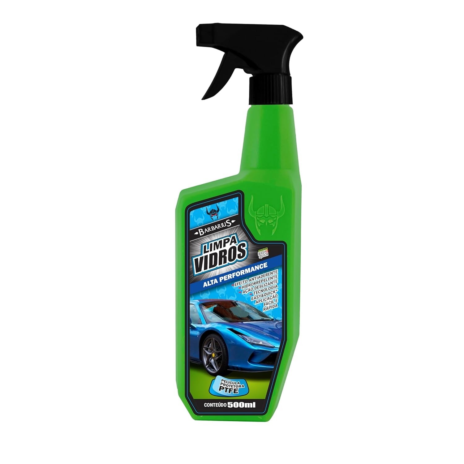 Limpa Vidros Barbarius Alta Performance 500ml com PTFE: Brilho Impecável e Proteção Duradoura