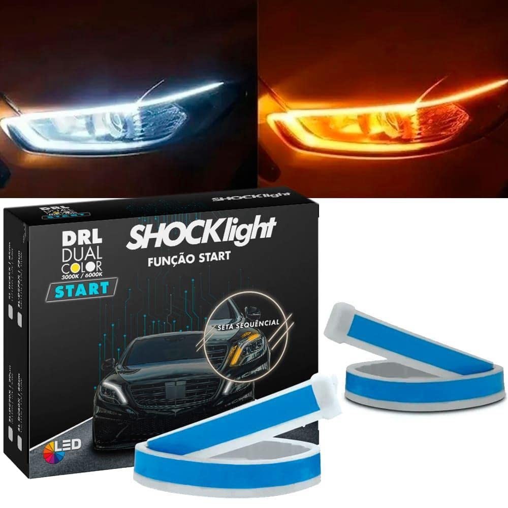 Fita de LED Dual Color DRL Shocklight 45cm: Ilumine seu Farol com Estilo e Segurança
