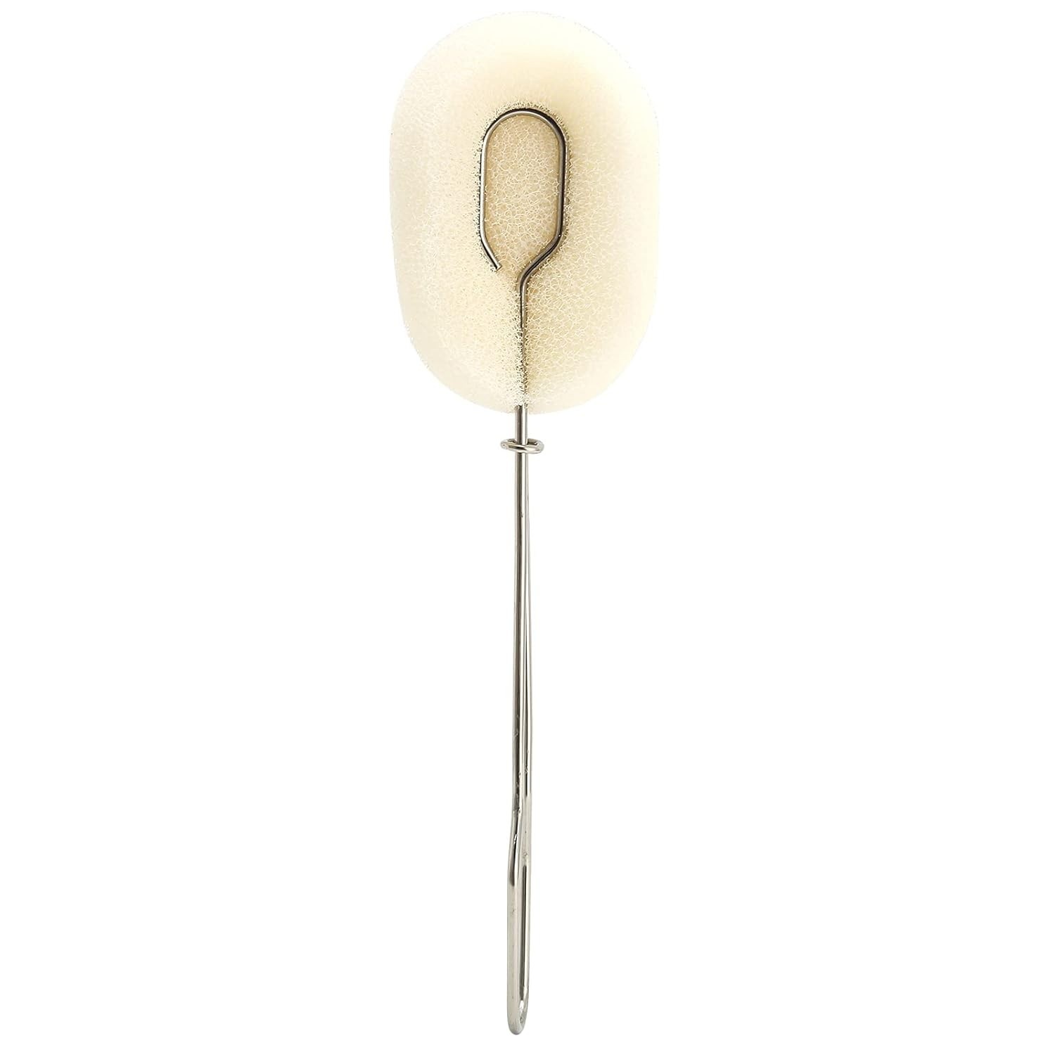 Escova de Limpeza com Espuma Substituível e Alça Longa em Aço Inoxidável – Ideal para Garrafas, Copos e Mamadeiras