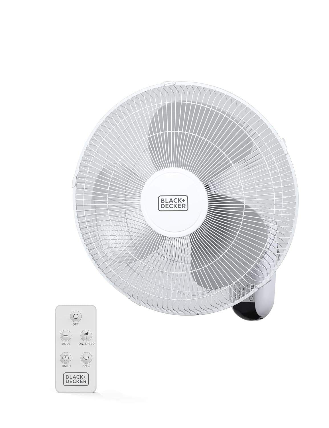 Ventilador de Parede Oscilante BLACK+DECKER 16" com Controle Remoto, 3 Velocidades e Timer