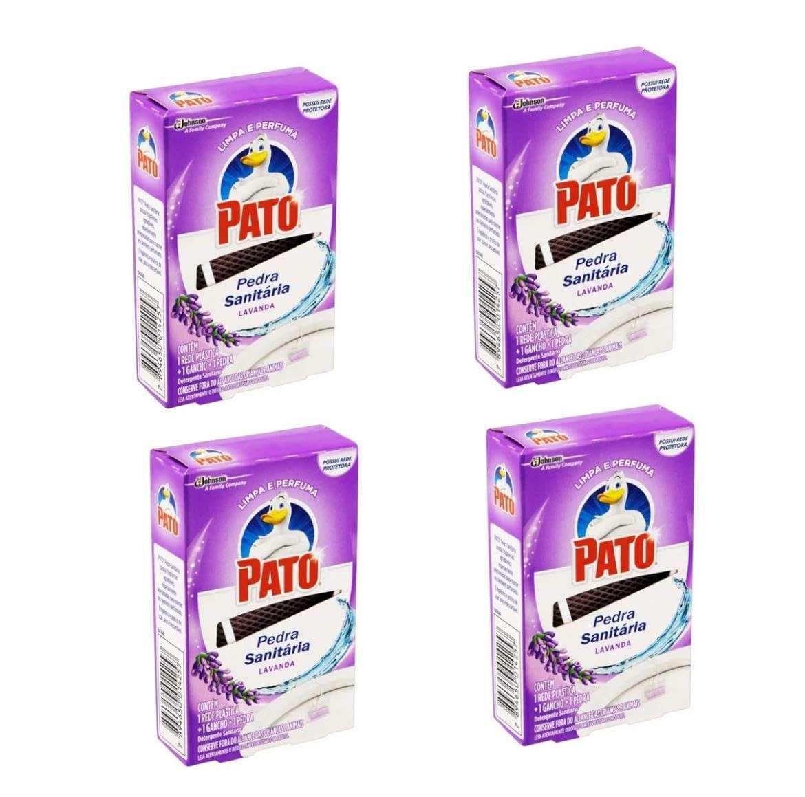 Pedra Perfumada Pato Lavanda - Kit com 4 Unidades para Vaso Sanitário com Gancho e Rede