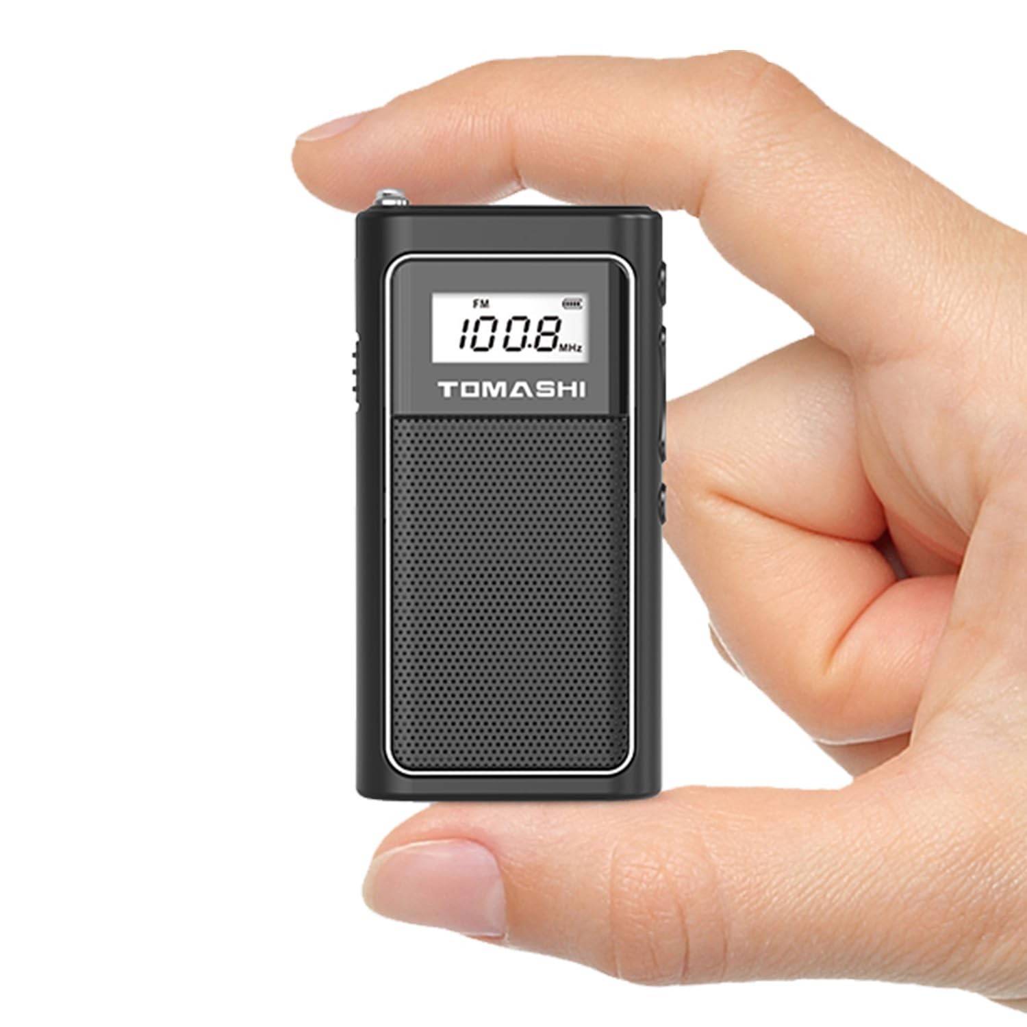 Rádio FM Portátil TOMASHI Minúsculo: Seu Companheiro de Áudio Compacto com MP3 e Bateria Recarregável