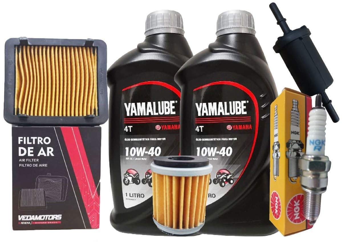 Kit Revisão Completa Yamaha Lander 250 e Tenere 250 (2016-2023): Vela, Filtros e Óleo Yamalube Original