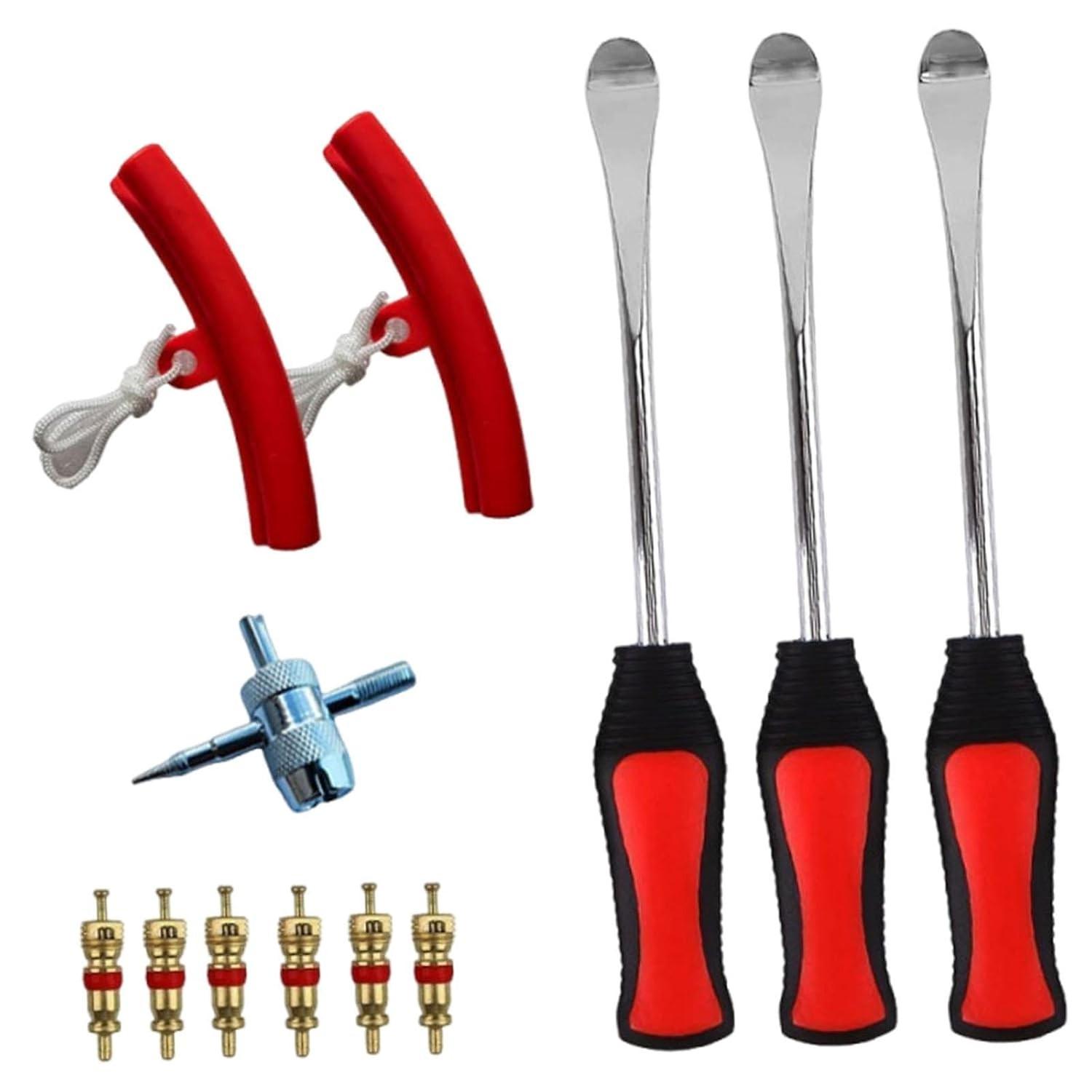 Conjunto Essencial Mqetly: 12 Ferramentas para Troca de Pneu de Moto com Proteção de Aro