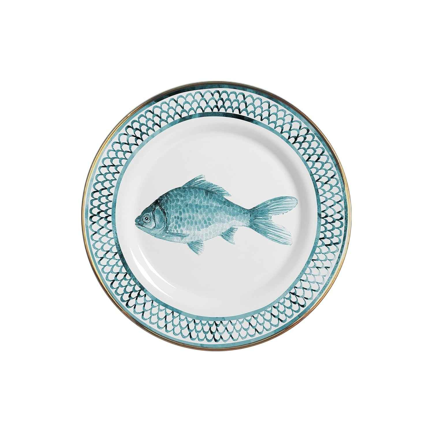 Conjunto de 6 Pratos Sobremesa Riviera Alleanza - Cerâmica Premium com Decoração Digital