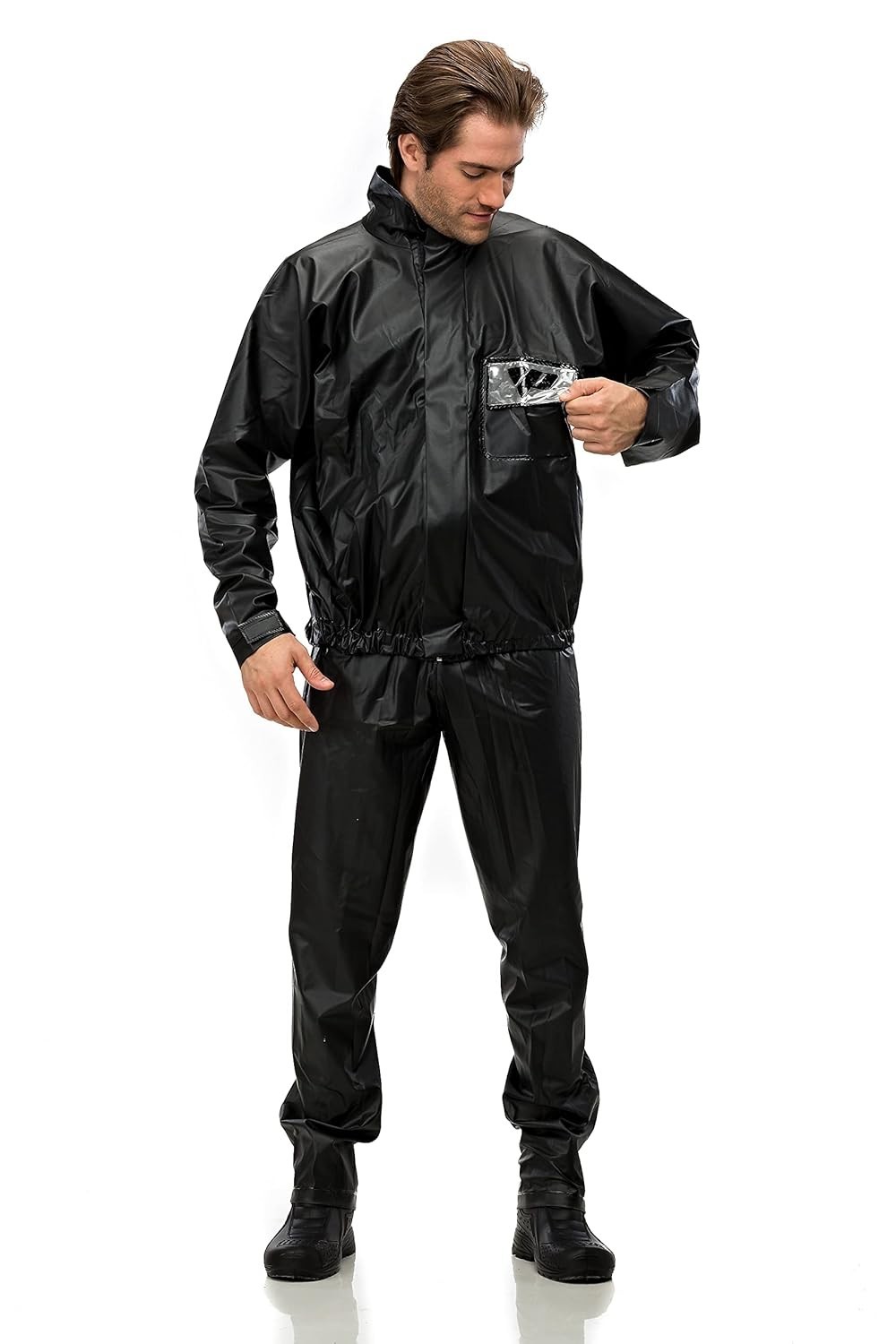 Conjunto Impermeável PVC Tornado Pantaneiro Preto - Proteção Total para Motoqueiros (Tamanho P)
