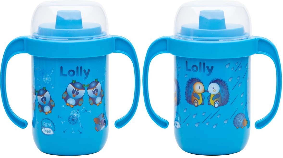 Lolly Copo Antivazamento com Alça 250ml Azul - Transição Segura e Divertida para Bebês