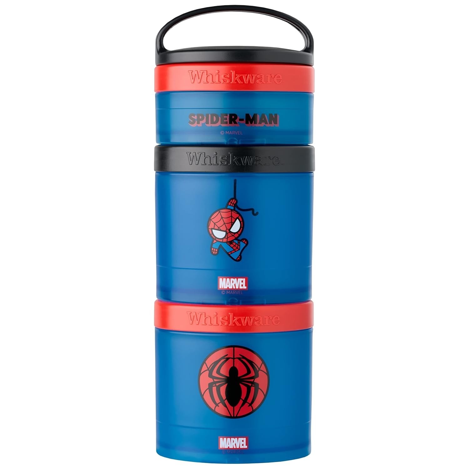 Whiskware Recipientes Empilháveis Marvel - 3 Copos com Design Homem-Aranha para Bebês e Crianças