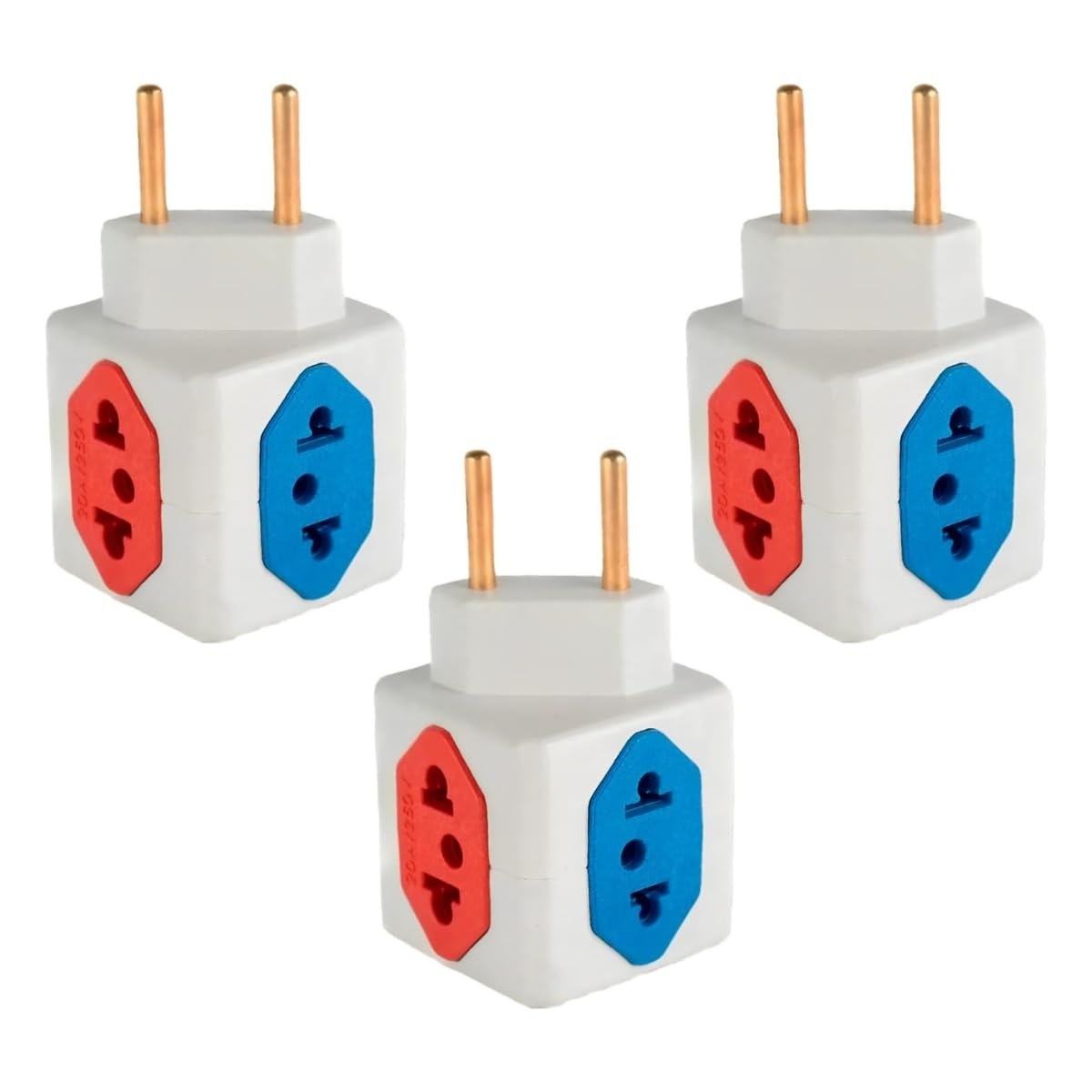 KIT 3 Adaptadores Benjamim Cubo 3D: Mais Tomadas com Segurança e Estilo!