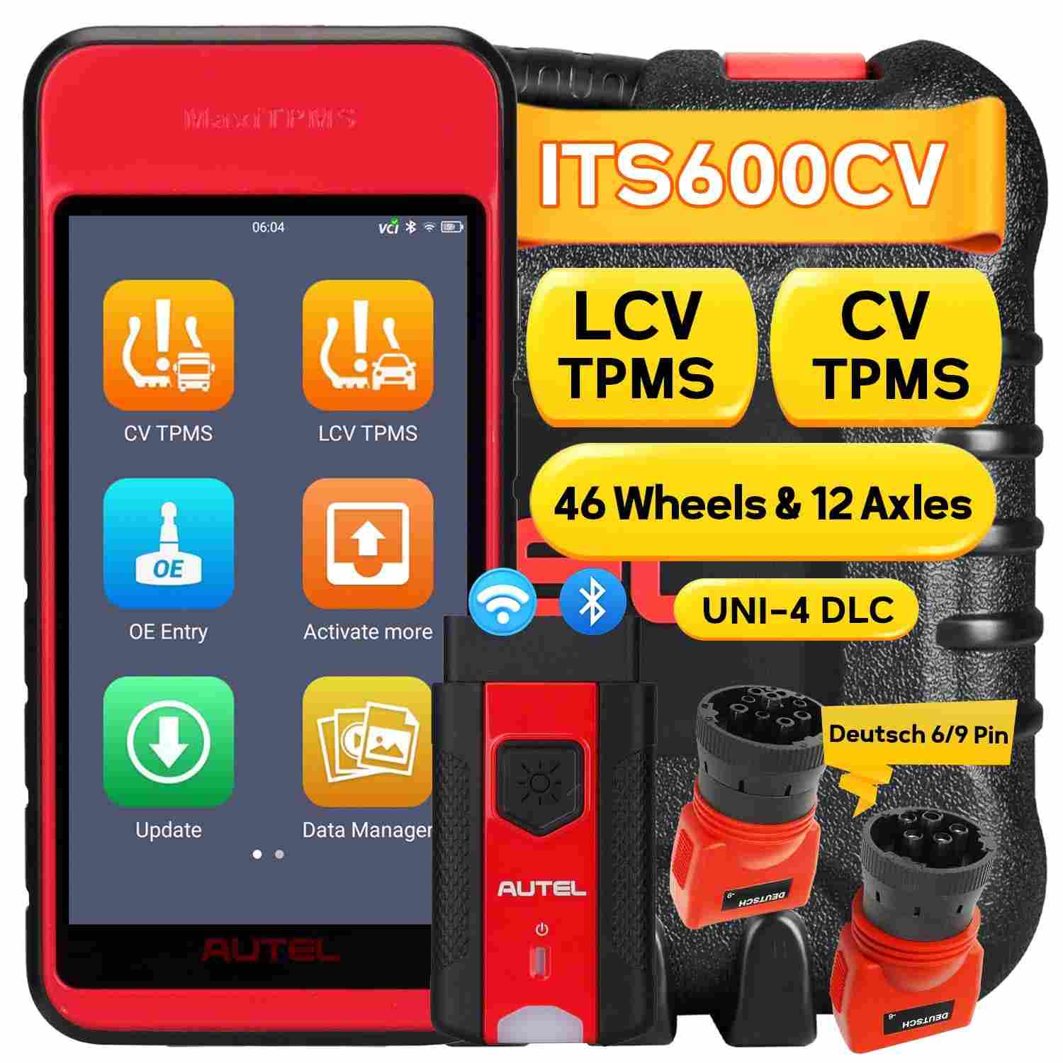 Autel MaxiTPMS ITS600 CV: Ferramenta Completa para Diagnóstico e Programação TPMS de Veículos Comerciais