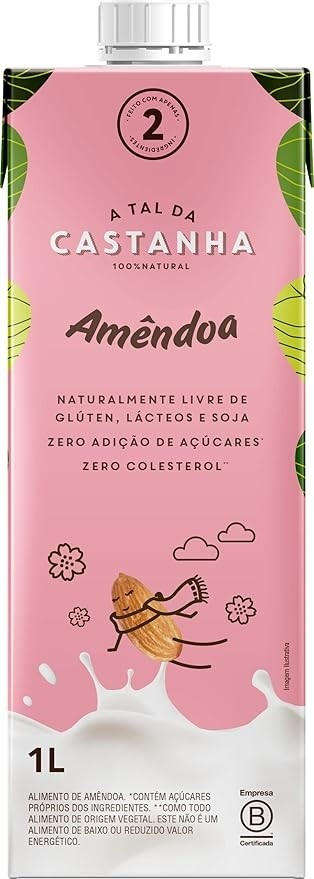 Kit 2X: Leite Vegetal Amêndoa A Tal da Castanha 1L