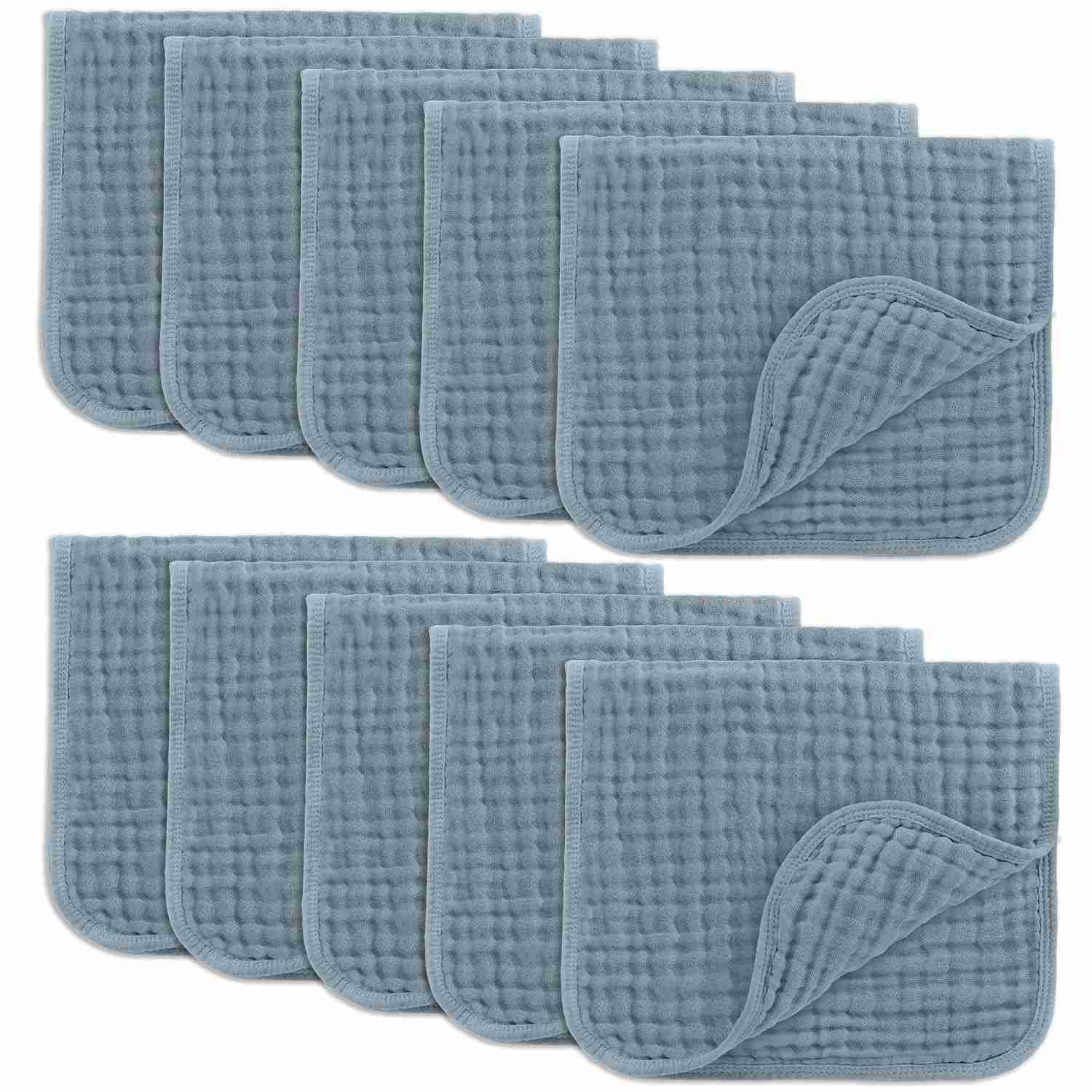 Comfy Cubs Panos para Arrotar de Musselina 50,8x25,4cm | 10 Unidades, 6 Camadas Ultra Absorventes, 100% Algodão para Bebês