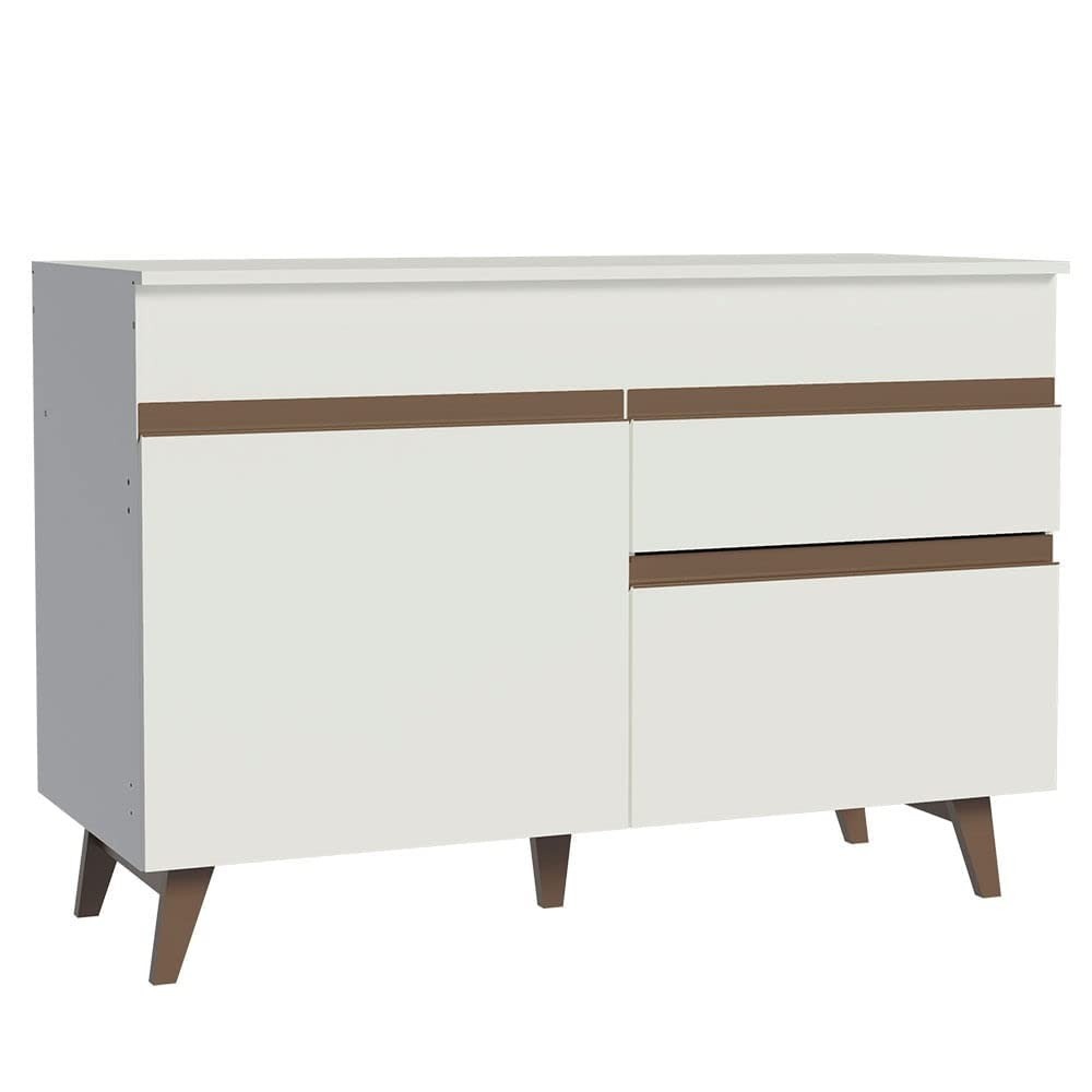 Balcão de Pia Madesa Reims 2 Portas e 1 Gaveta - Design Moderno em Branco
