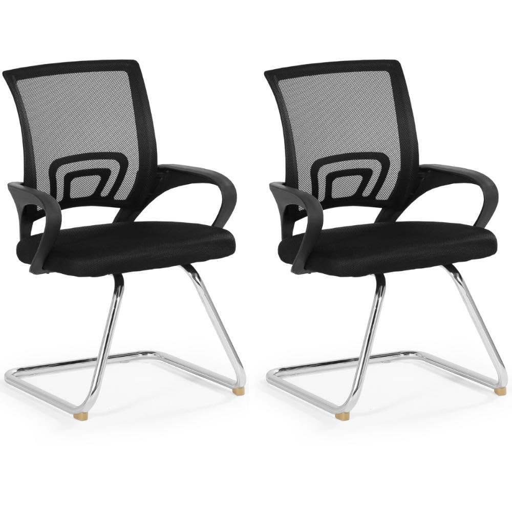 Kit com 2 Cadeiras de Escritório com Encosto em Tela Mesh e Base Fixa - Conforto e Estilo para seu Ambiente de Trabalho
