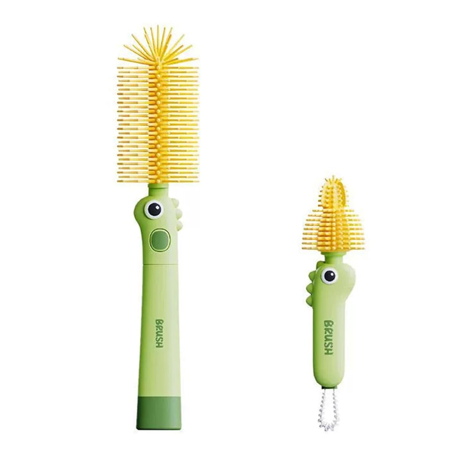 Conjunto de Escovas para Limpeza de Garrafas em Silicone - 2 Peças Versáteis para Baby Bottles, Jarros e Copos