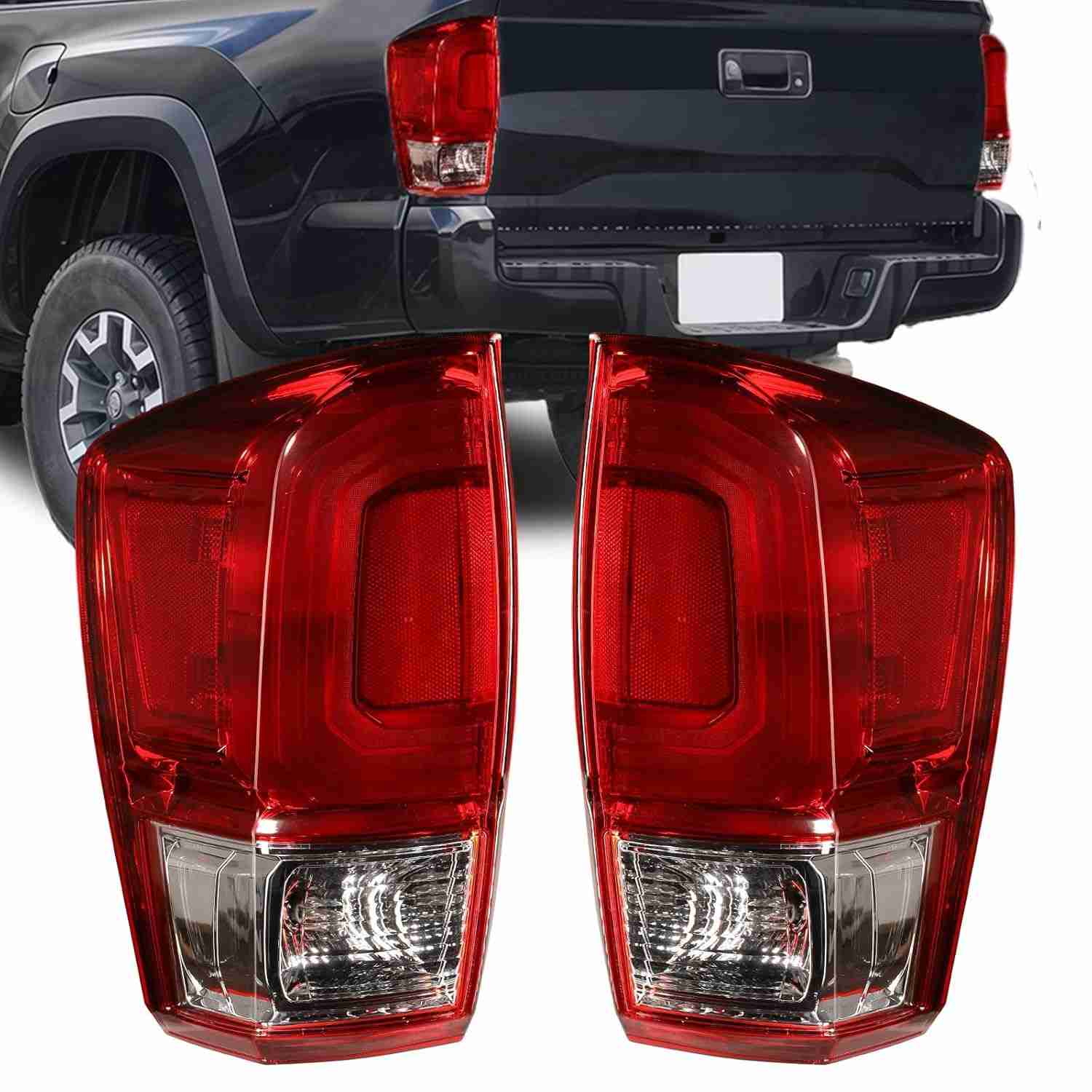 Conjunto de Luzes Traseiras SAWVIVA para Toyota Tacoma 2005-2015 - Lado Motorista e Passageiro