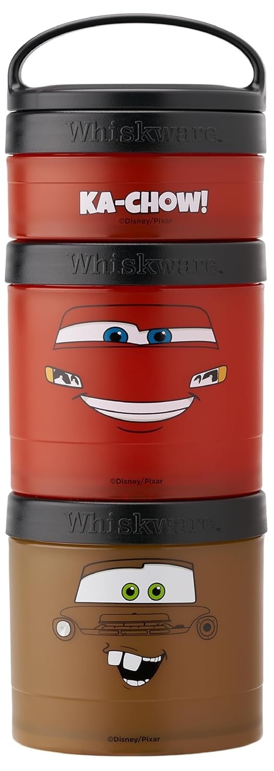 Whiskware Pacote de Lanche Empilhável com Tema Carros da Pixar - 3 Peças