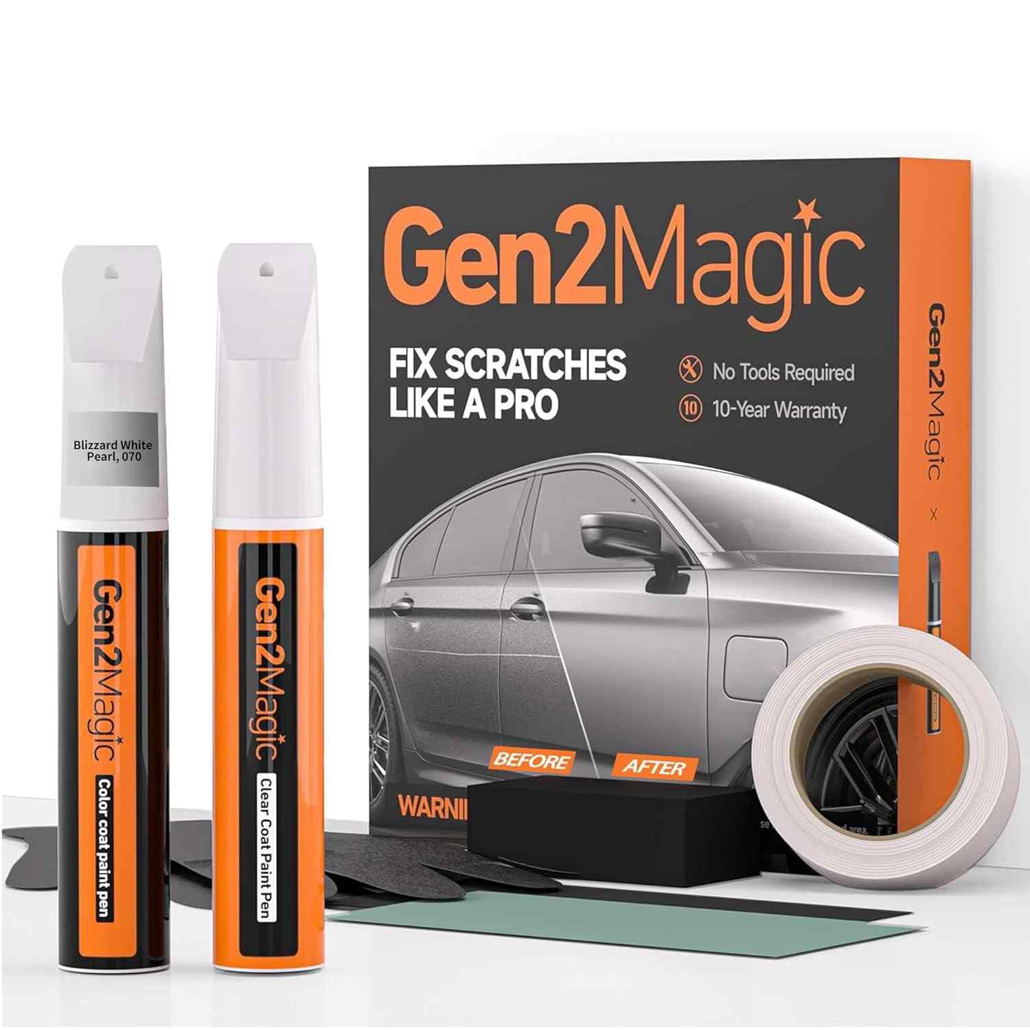 Kit Caneta de Retoque Toyota Blizzard White Pearl 070 - Reparo Fácil de Arranhões e Lascas