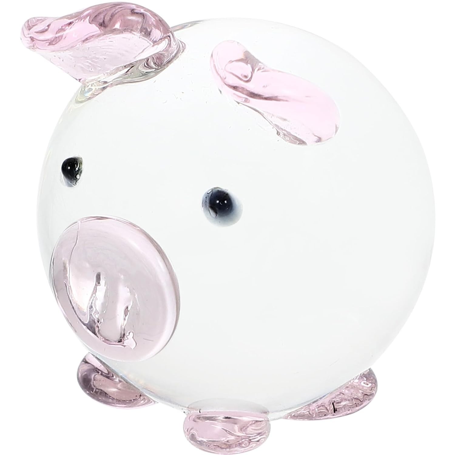 Ornamento de Porco de Cristal Veemoon - Estatueta de Vidro Soprado à Mão para Decoração Elegante