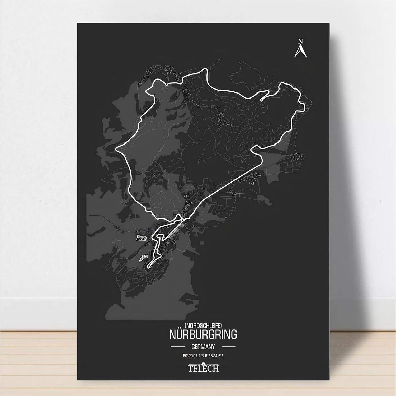 Quadro Decorativo Nurburgring Alemanha - Autódromo Circuito 28x20cm | Decoração Automotiva Premium