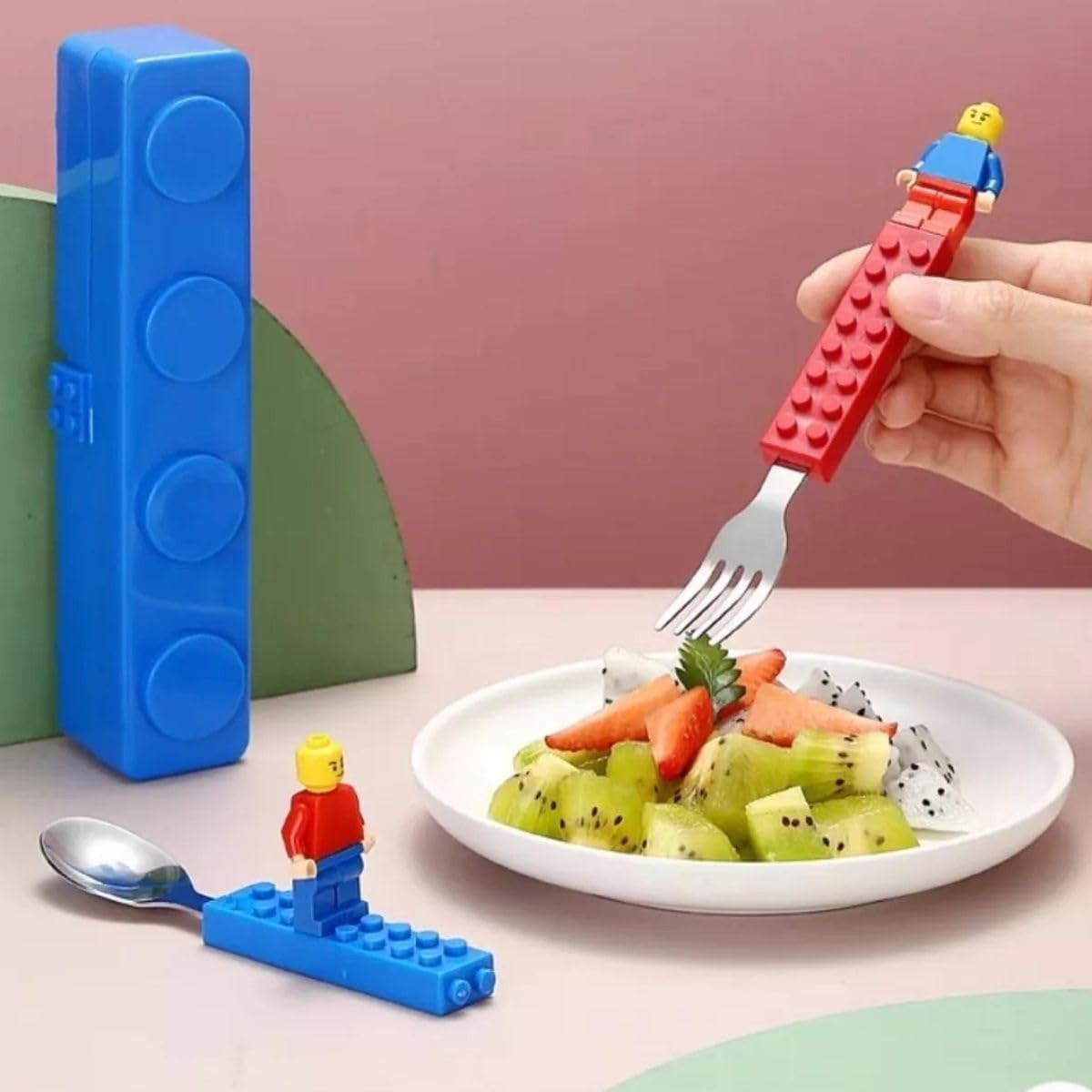Kit Talheres Infantil Divertido com Bonecos - Garfo e Colher Coloridos para Crianças
