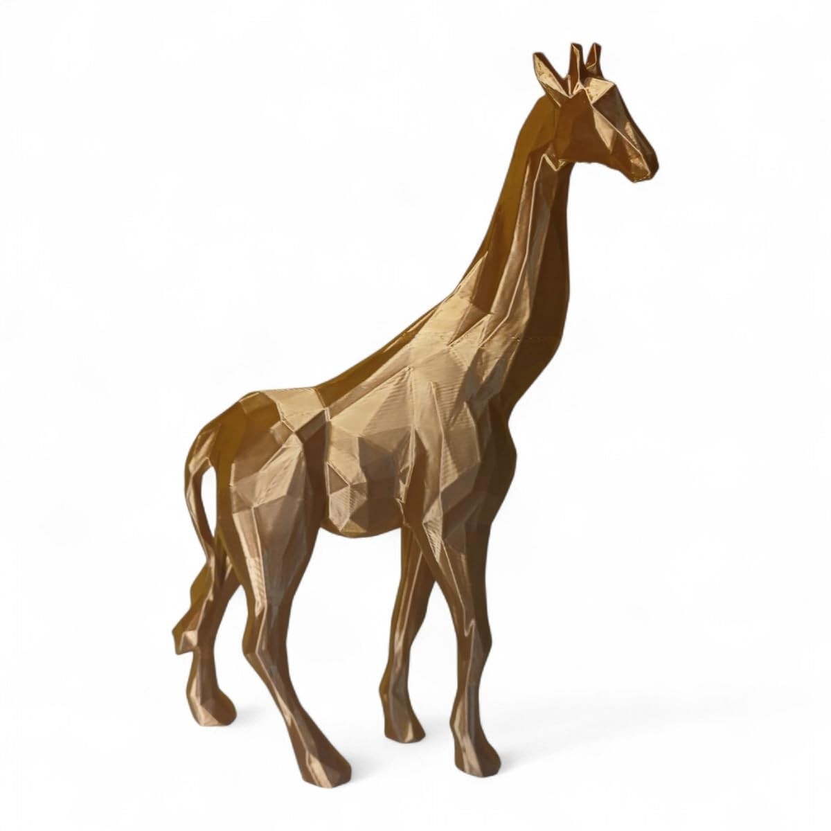 Escultura Decorativa Girafa Geométrica 20cm | Estatueta Preta Moderna com Acabamento Dourado