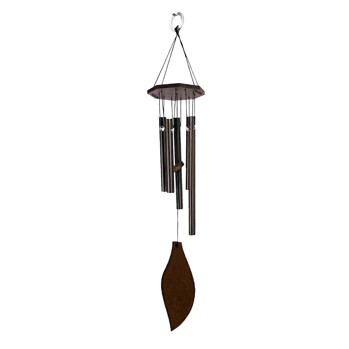 Sino dos Ventos Mensageiro em Alumínio - 5 Tubos, 40 cm - Som Relaxante e Decoração Elegante