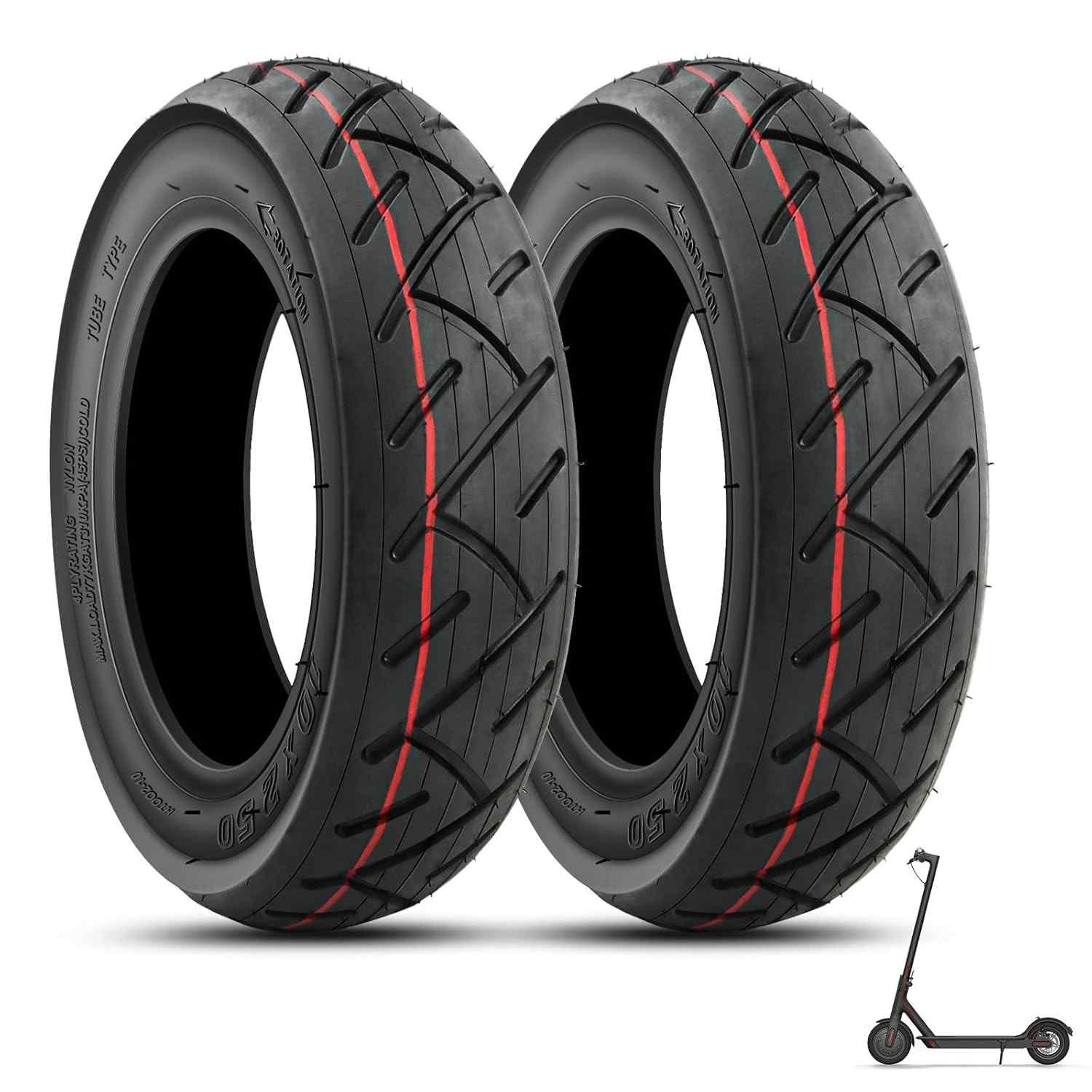 Pneu 10x2.50 Tubeless para Ninebot Max G30/F40: Borracha Durável e Autoreparável