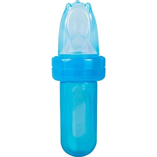 Kit Porta Frutinha e Colher Dosadora Azul - Buba Segura e Prática para Bebês