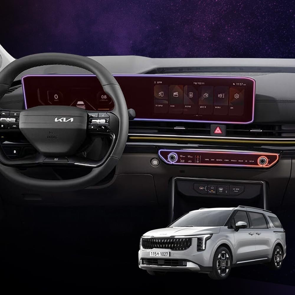 Película Protetora Antirreflexo para Kia Carnival 2024-2025 (KA4 Facelift) - Tela Navegação e HVAC