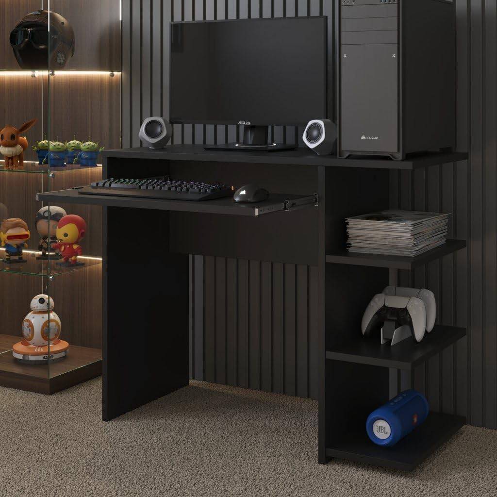 Mesa Escrivaninha Gamer para PC e Escritório - Design Moderno Preto