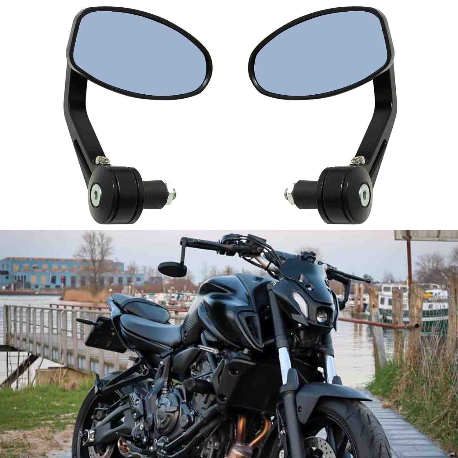 Espelhos Laterais Universais Pretos para Moto: Visão Clara e Estilo Esportivo