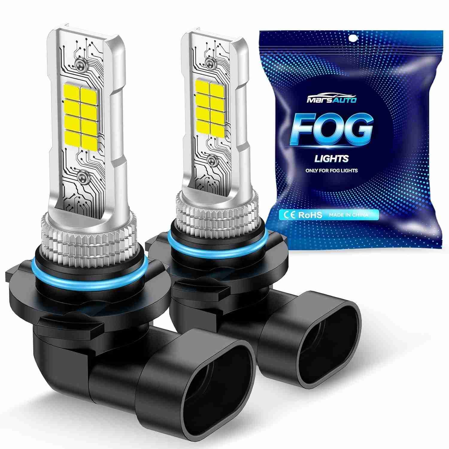 Marsauto Lâmpadas LED H10/9140/9145: Iluminação 10000LM para Neblina e Faróis - Instalação Fácil e Brilho Intenso