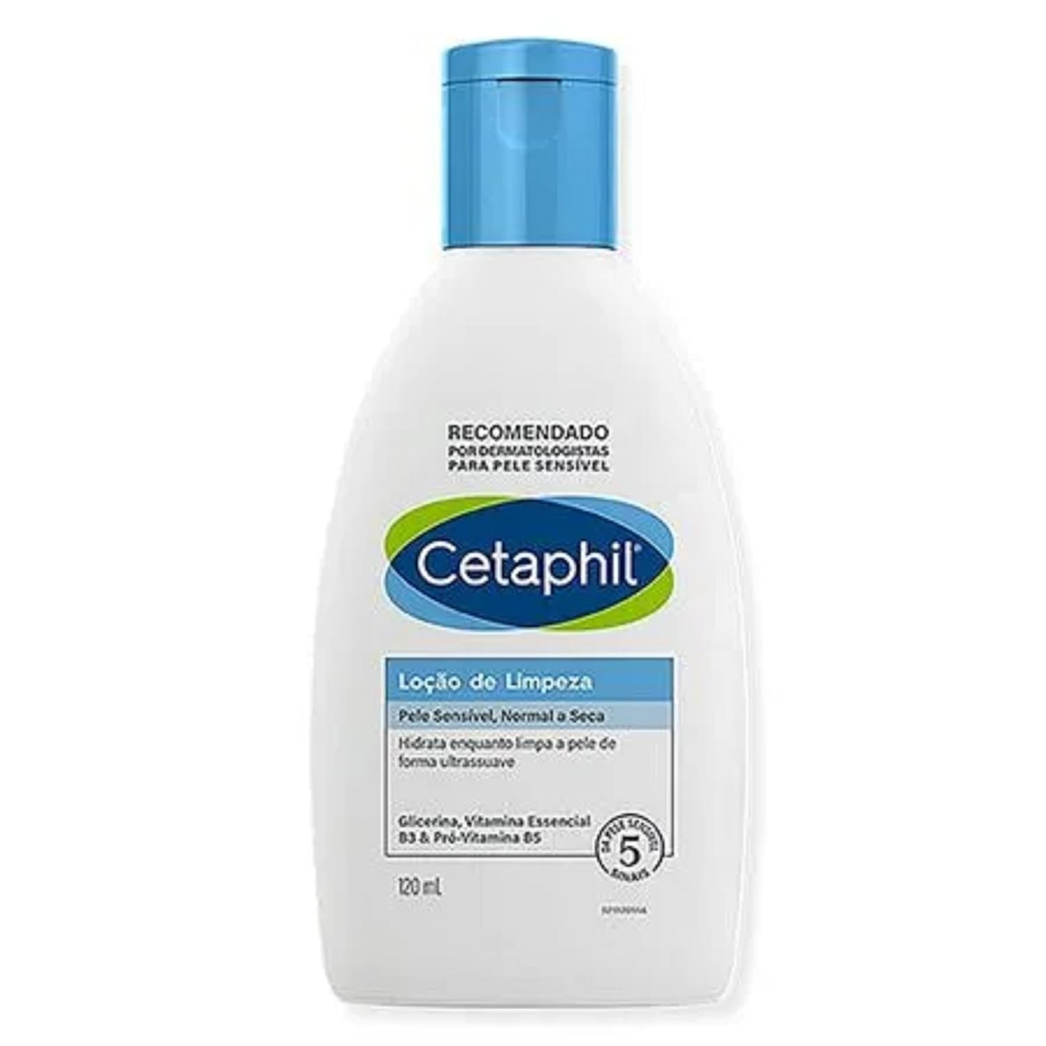 Cetaphil Loção de Limpeza Facial 120ml - Pele Limpa e Hidratada com Toque Suave