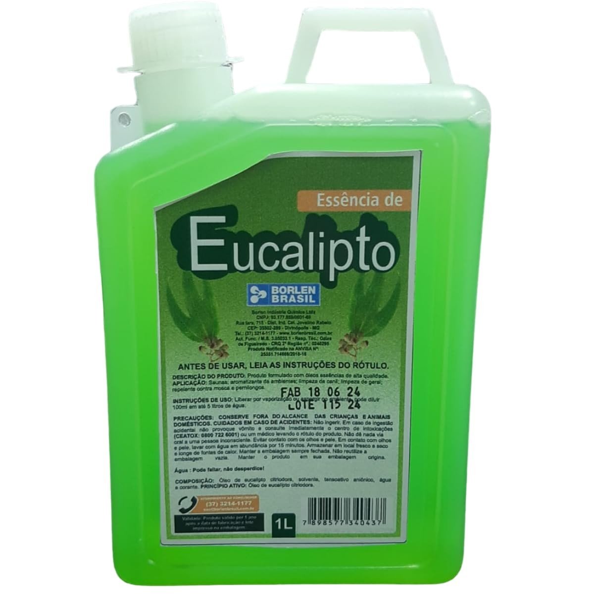 Essência de Eucalipto Concentrada 1L - Aromatização e Limpeza Potente para Sauna e Ambientes