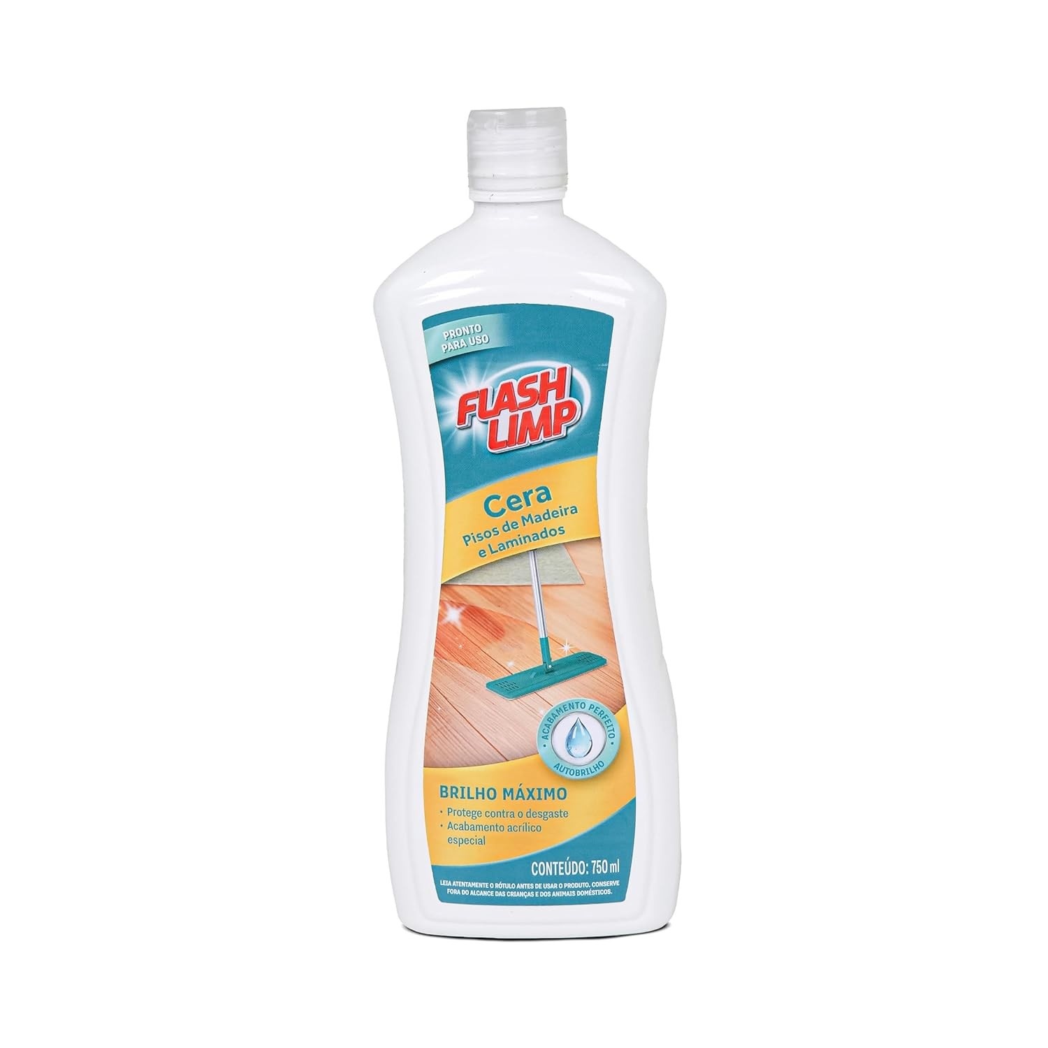 Flash Limp - Cera para Pisos de Madeira e Laminados 750ml - Brilho Natural e Proteção Duradoura