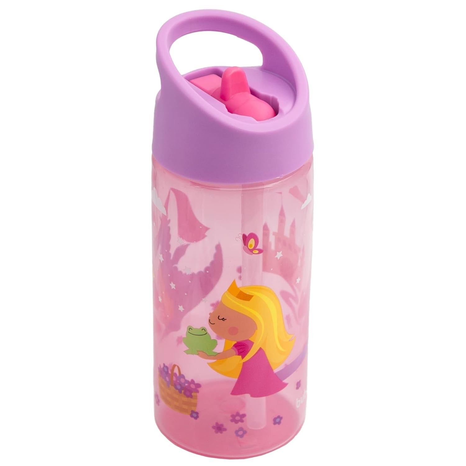 Garrafa Aventuras Princesa 400ml Rosa - Buba | Segura, Leve e Divertida!
