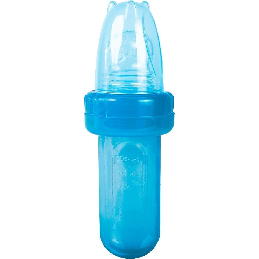 Porta Frutinha em Silicone Azul da Buba - Deguste com Segurança e Diversão