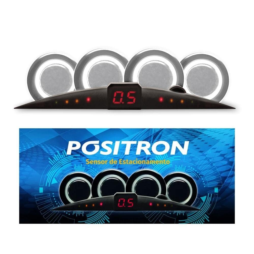 Sensor de Estacionamento Positron PS220 Prata com 4 Sensores: Estacione com Segurança e Precisão