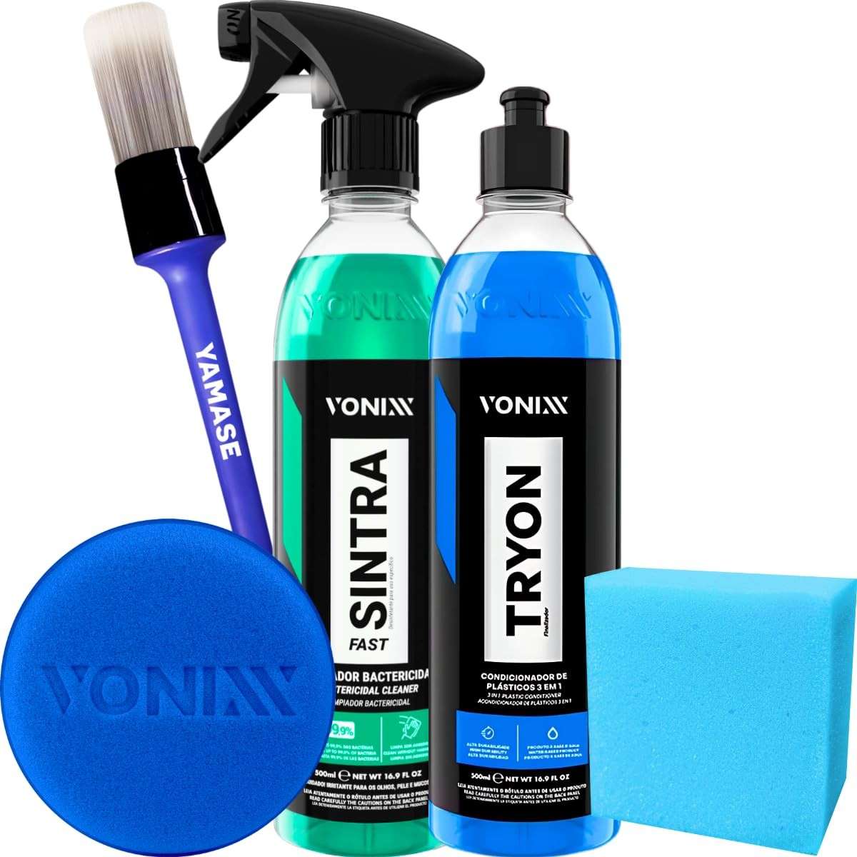 Kit Limpeza e Revitalização Plásticos e Borrachas Vonixx: Tryon + Sintra Fast