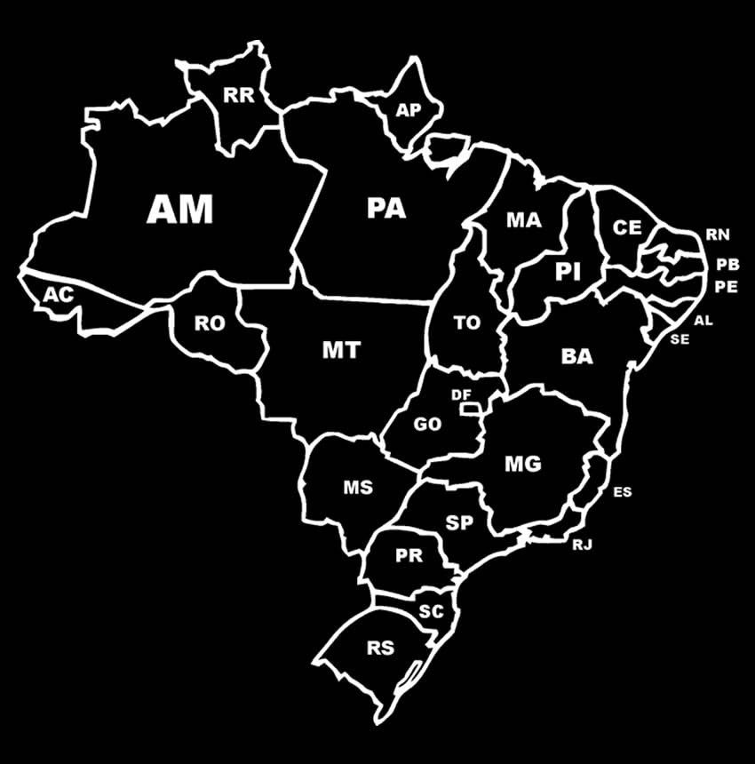 Adesivo Decorativo Mapa do Brasil com Estados - Design Moderno e Elegante