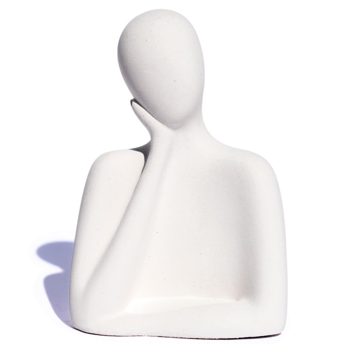 Estátua Artesanal Família Pai 9 cm em Cimento Branco - Decoração Elegante e Sentimental