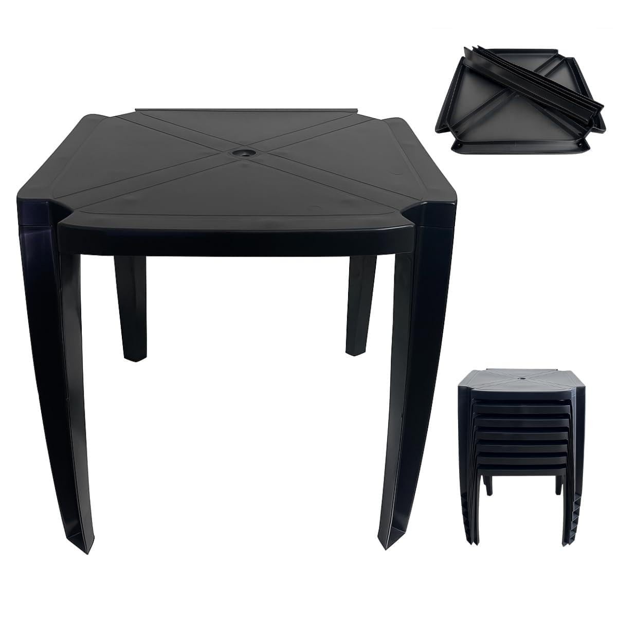 Mesa Quadrada Desmontável 70x70cm em Plástico Resistente - Ideal para Espaços Pequenos
